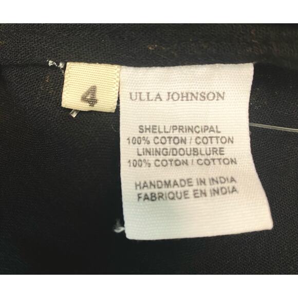 ULLA JOHNSON Varanasi Black Floral Long Sleeve Cotton Maxi Dress NWT US 4 - Picture 15 of 16